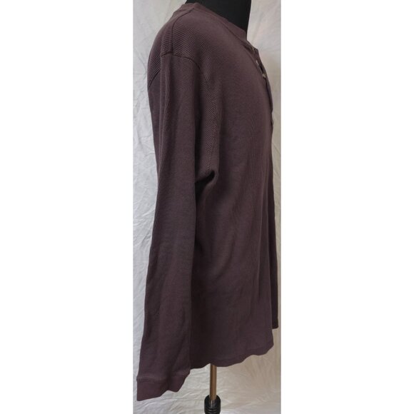 KingSize Mens 3XLT Purple Waffle Thermal Cotton Blend Outdoors Big Henley Shirt - Picture 6 of 11